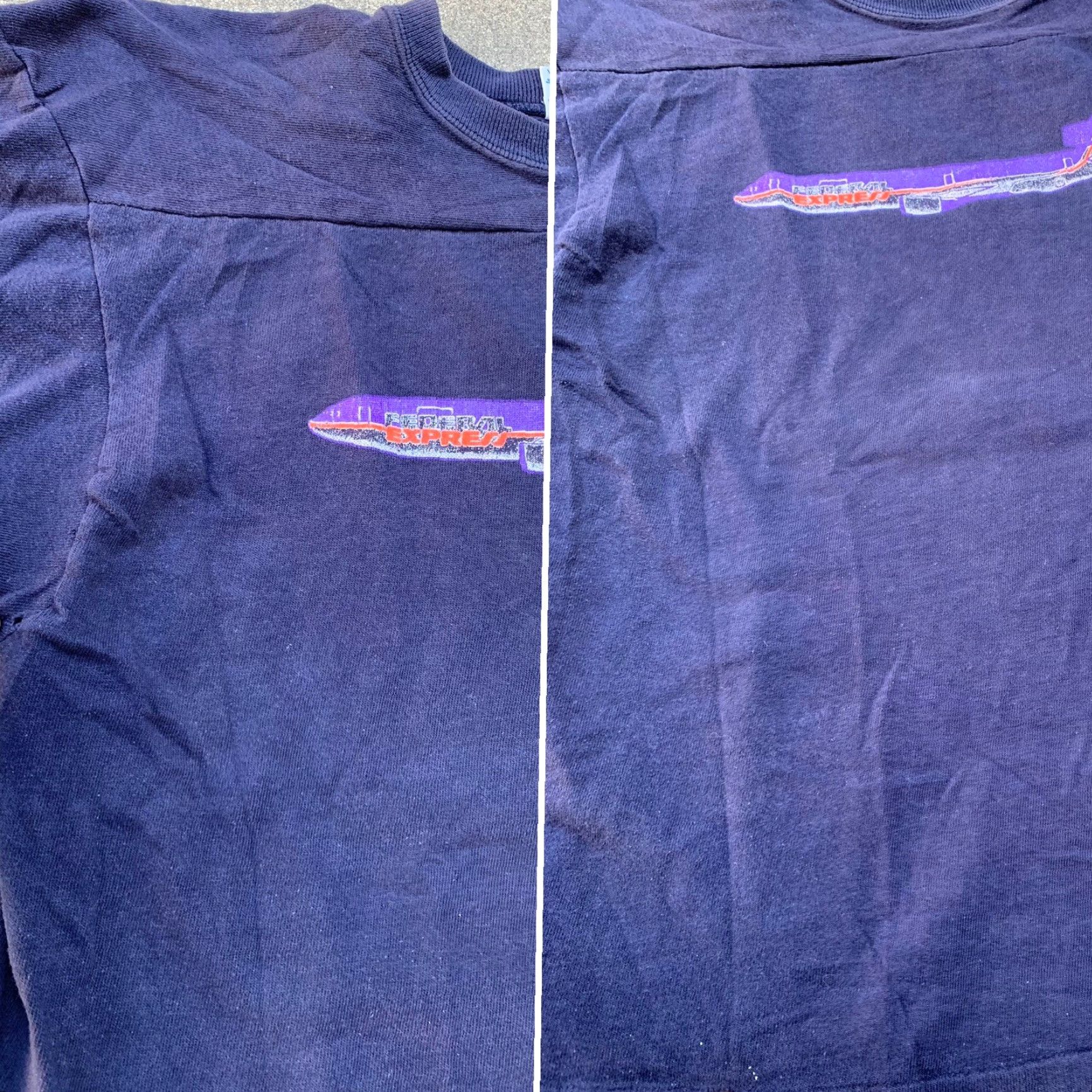 Champion VINTAGE Champion T-Shirt Jersey Style Federal Express Airplane Graphics Blue L Mens Adults Size L Size US L / EU 52-54 / 3 - 7 Thumbnail