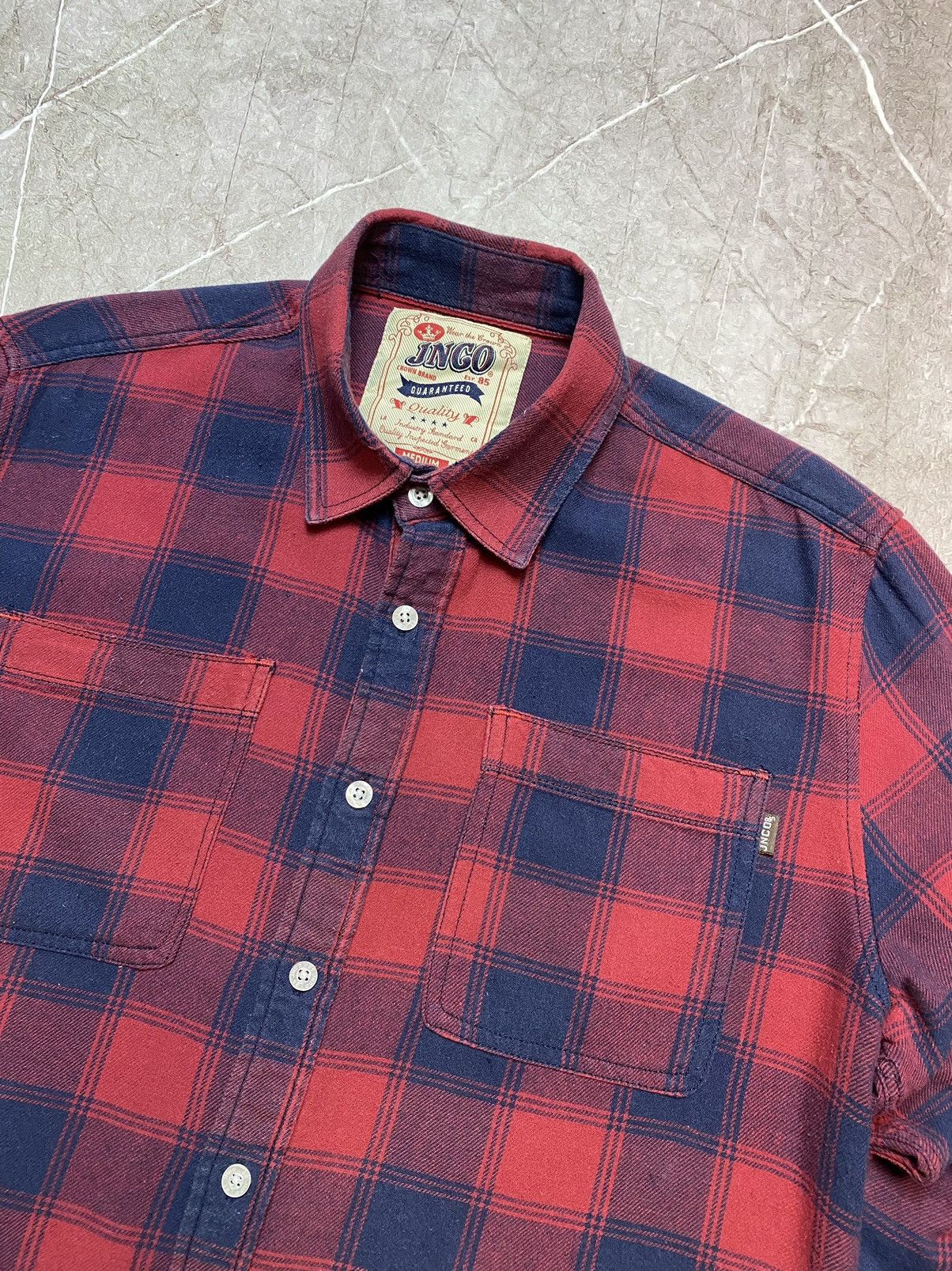 Flannel × JNCO Plaid Tartan Flannel Shirt Size US M / EU 48-50 / 2 - 2 Thumbnail