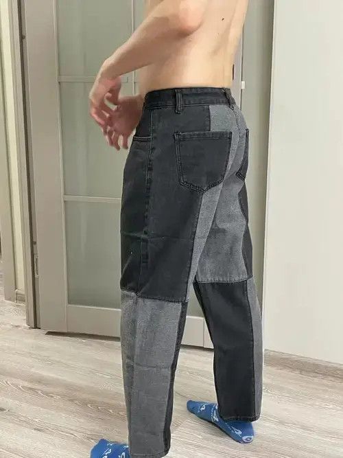 Fashion Men's Denim Wide-leg Pants