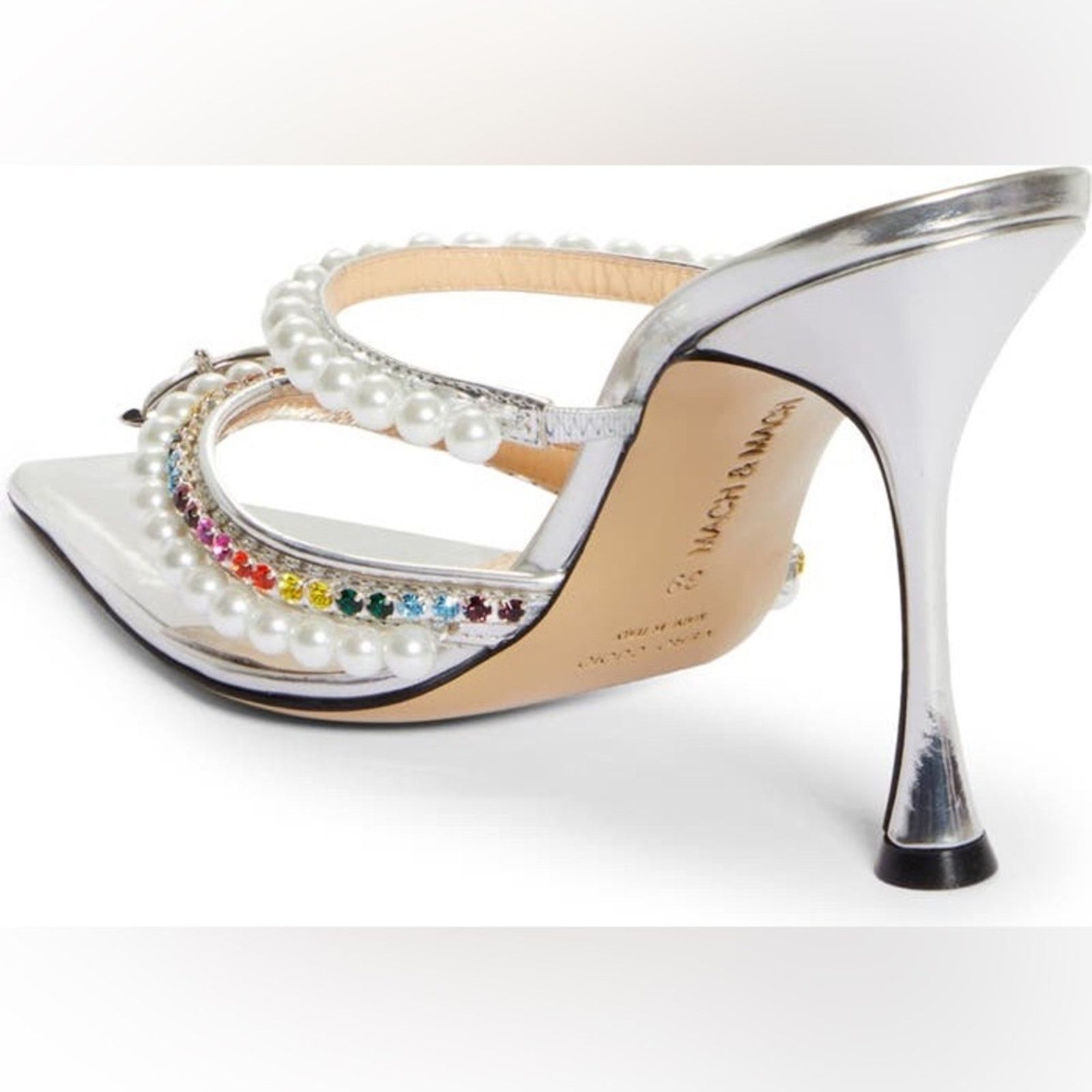MACH & MACH Mach Mach Diamond Elizabeth Pearl Pointed Toe Mule 39 Size US 9 / IT 39 - 7 Thumbnail