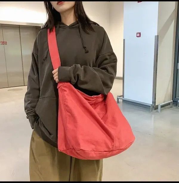 VIBE Shoulder Bag Large Canvas Crossbody y2k military Size ONE SIZE - 4 Thumbnail