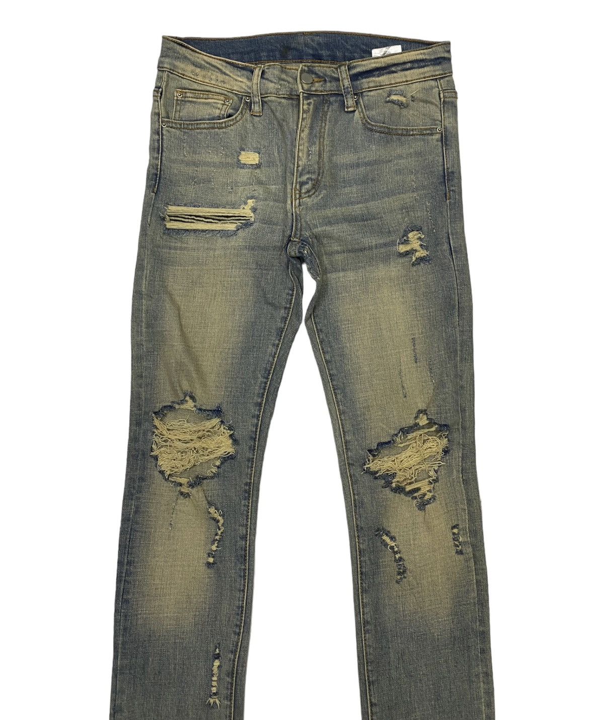 If Six Was Nine × Japanese Brand × Le Grande Bleu (L.G.B.) 🔥RUSTY DISTRESSED MNML DISTRESS CUT LEGS DENIM RUSTY JEANS Size 29" - 5 Thumbnail