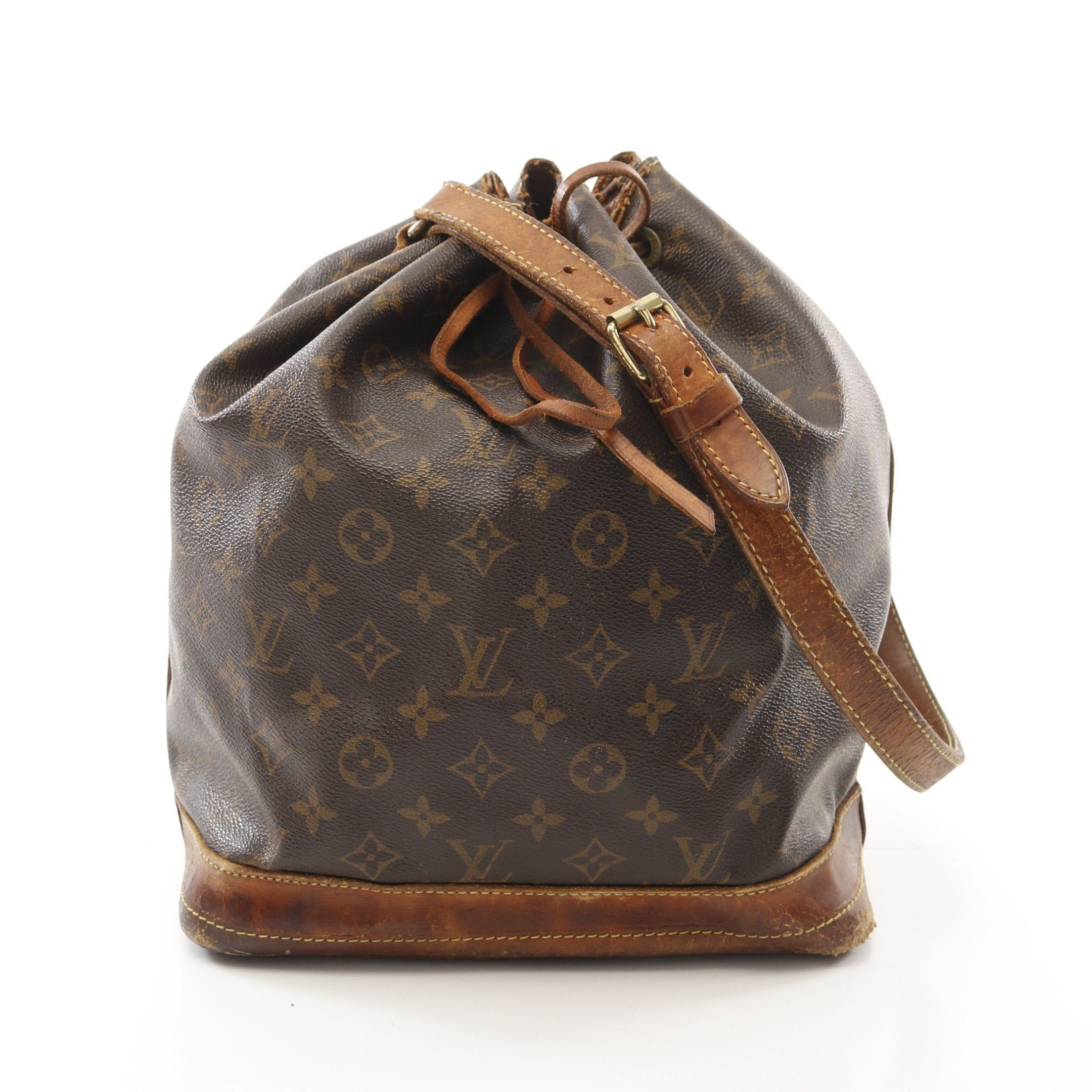 Louis Vuitton Noe Monogram Shoulder Bag Leather Brown, Women's