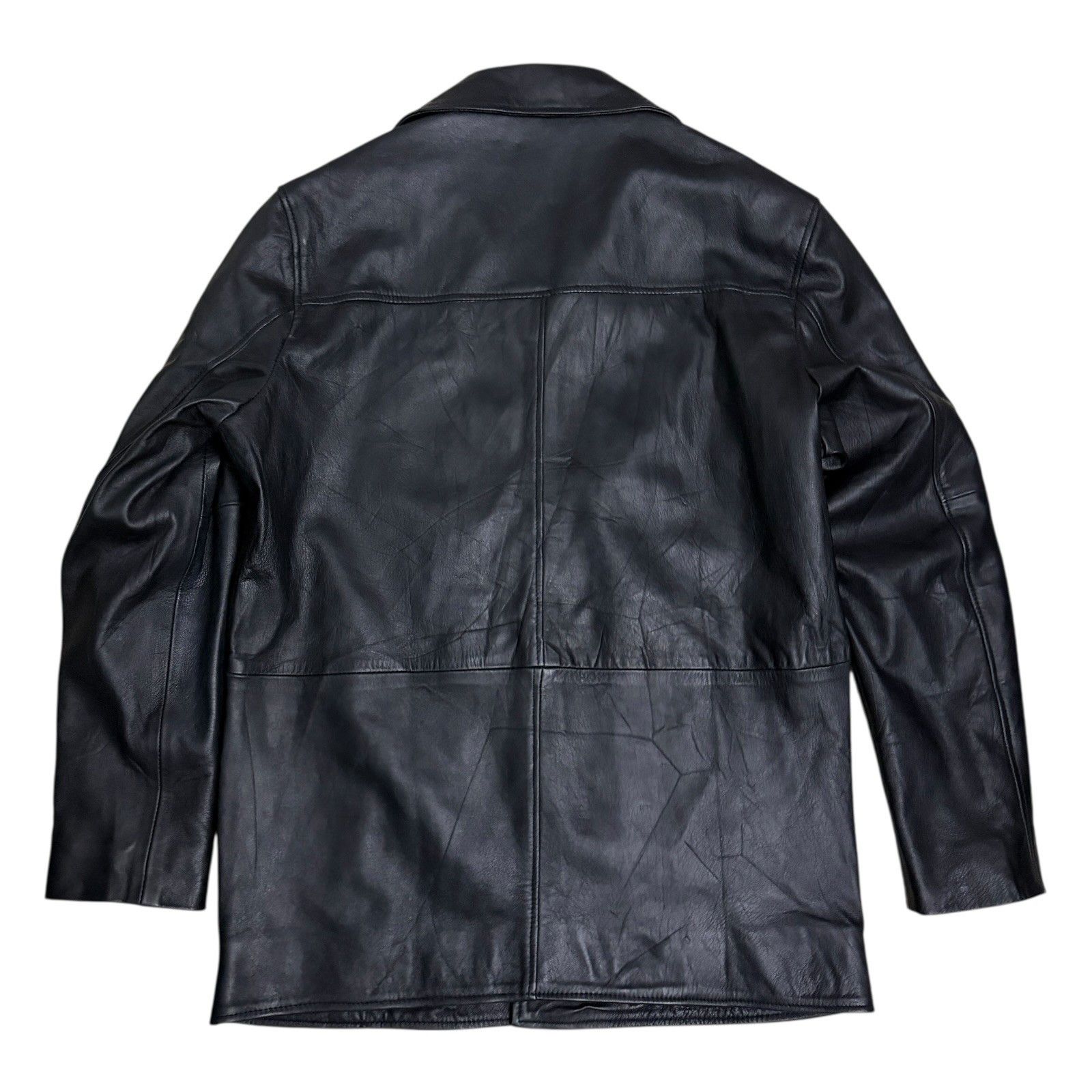 Other REAL LEATHER Vintage Y2K Duster Retro Jacket Coat Mens 3XL Size US XXL / EU 58 / 5 - 3 Thumbnail