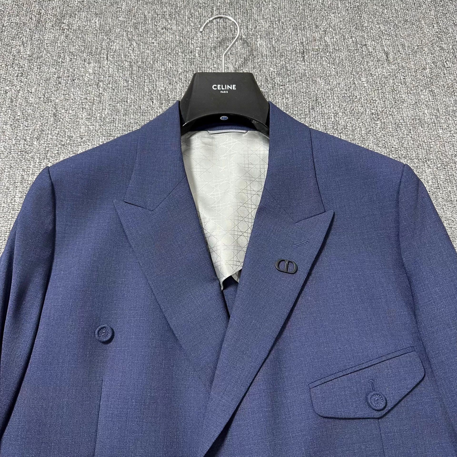 Dior Dior Deconstructed Double Breasted Mist Blue Suit Size 50R - 2 Thumbnail