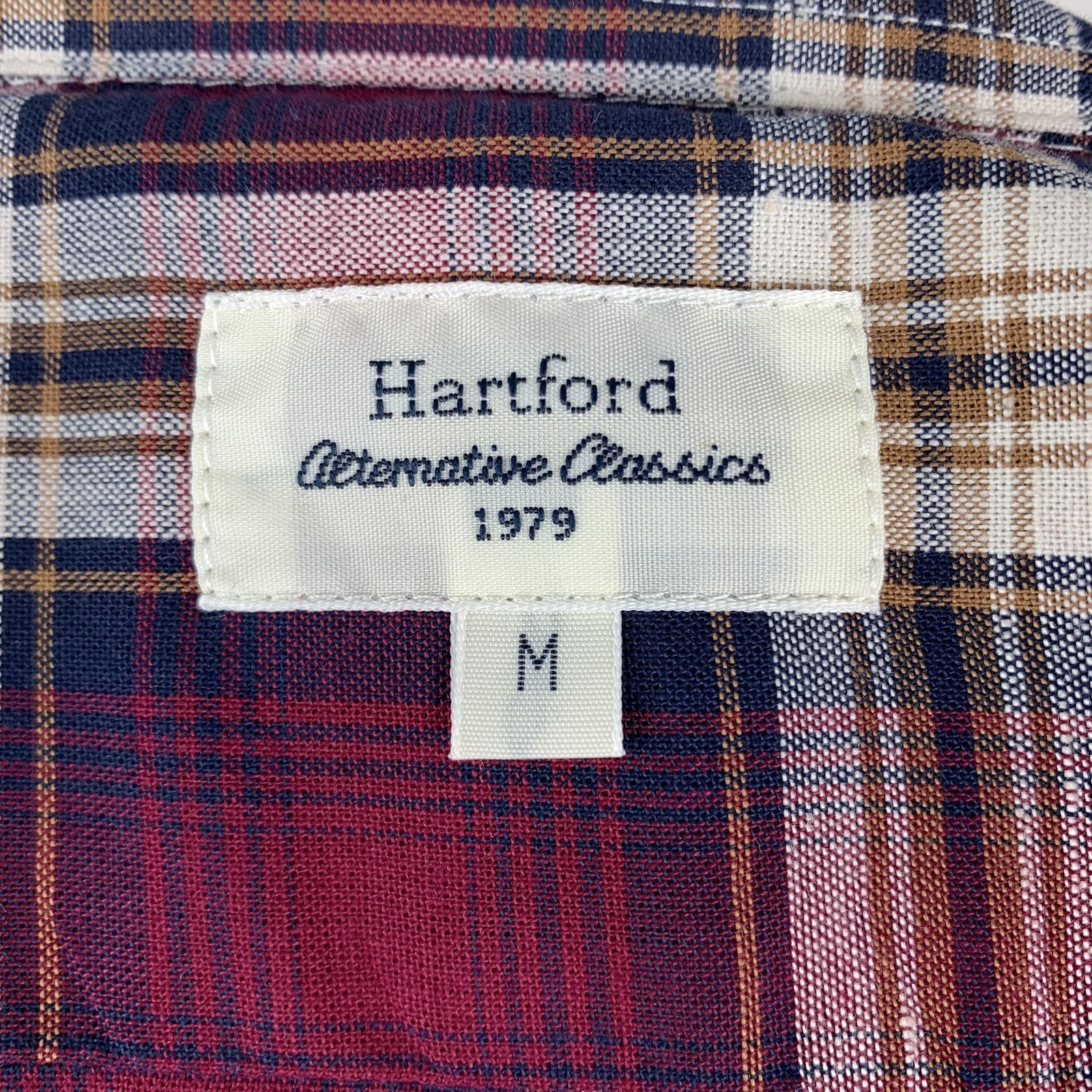 Hartford Burgundy & Brown Plaid Cotton Button Up Long Sleeve Shirt Size US M / EU 48-50 / 2 - 6 Thumbnail