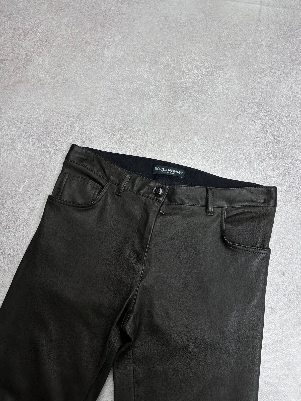 Dolce & Gabbana Dolce & Gabbana Womans Genuine Leather Pants Rare Size 27" / US 4 / IT 40 - 4 Thumbnail