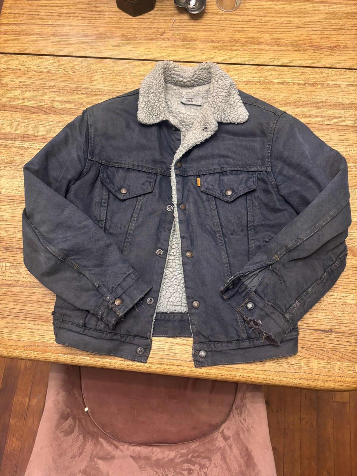 Levi's Levis Sherpa Lined Jean Jacket (Dyed) Size US M / EU 48-50 / 2 - 1 Thumbnail