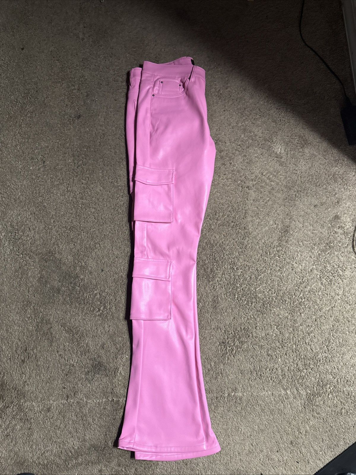 Valabasas VALABASAS “ BANJO “ ROSE LEATHER STACKED FLARE PINK Size US 34 / EU 50 - 4 Thumbnail