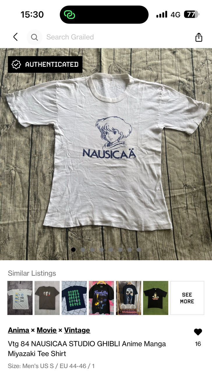 Anime Vtg 84 NAUSICAA STUDIO GHIBLI Anime Hayao Miyazaki Tee Shirt Size US S / EU 44-46 / 1 - 9 Thumbnail