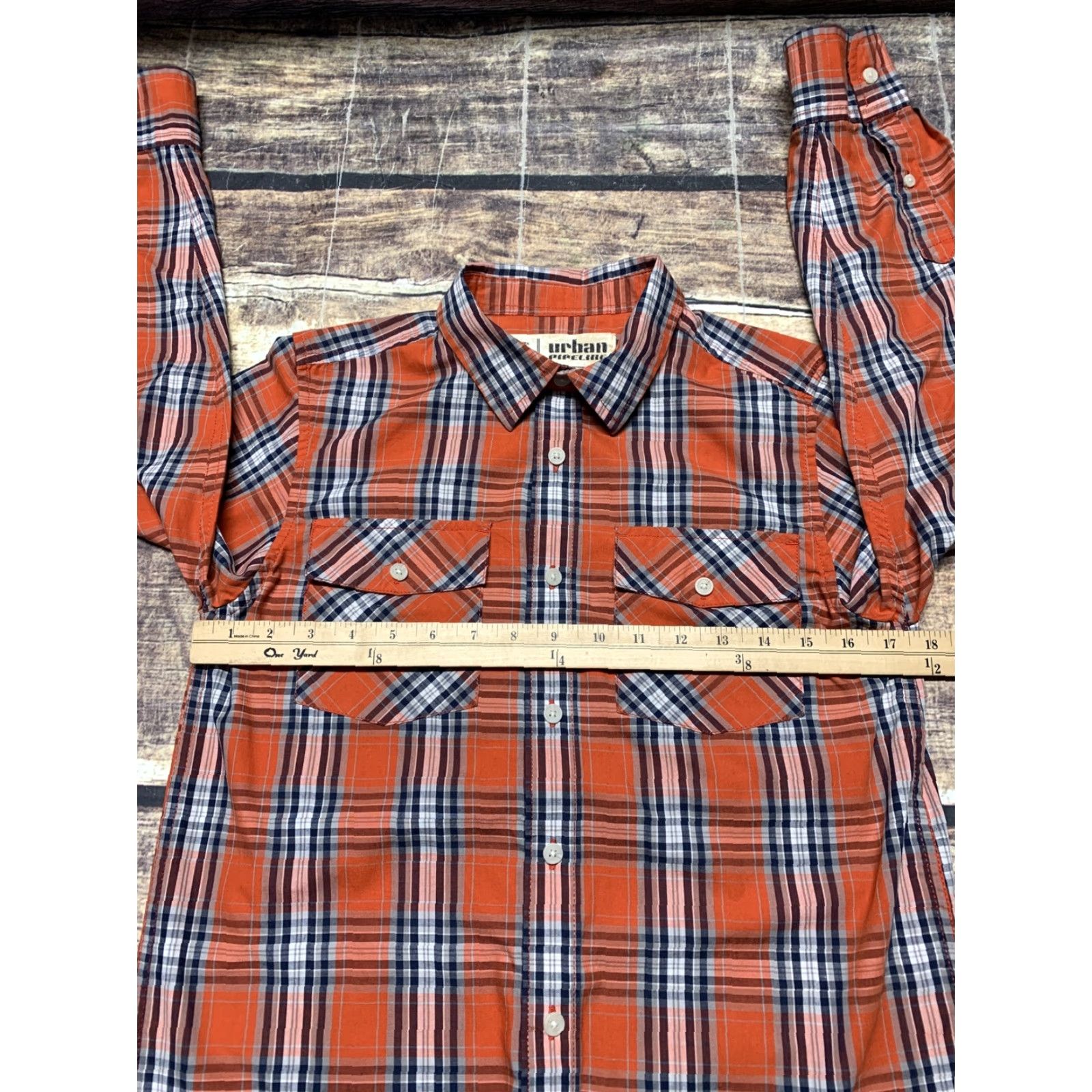 Vintage VINTAGE Urban Pipeline Mens Long Sleeve Button Down Shirt Red White Plaid L Size US L / EU 52-54 / 3 - 4 Thumbnail