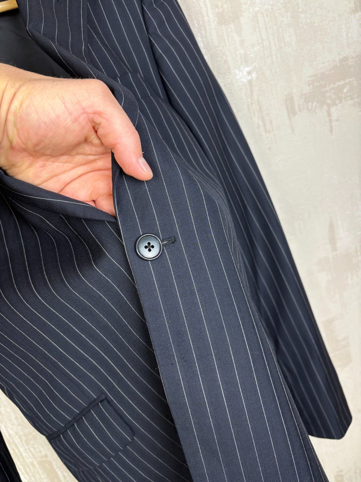Other UK Holland Esquire Striped Wool Blazer Long UK 40" 112 cm EU 50 Size 40L - 9 Thumbnail