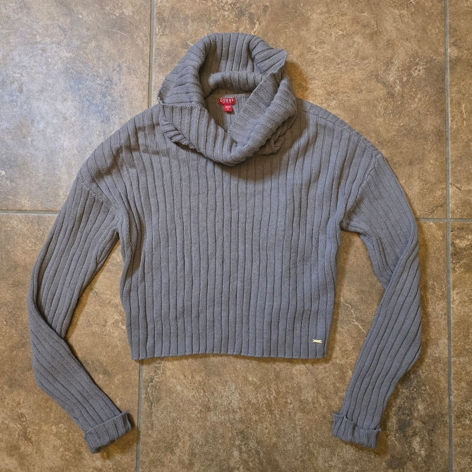 Guess Light Chocolate Cropped | GUESS | Cowl Neck Sweater Size S / US 4 / IT 40 - 1 Thumbnail