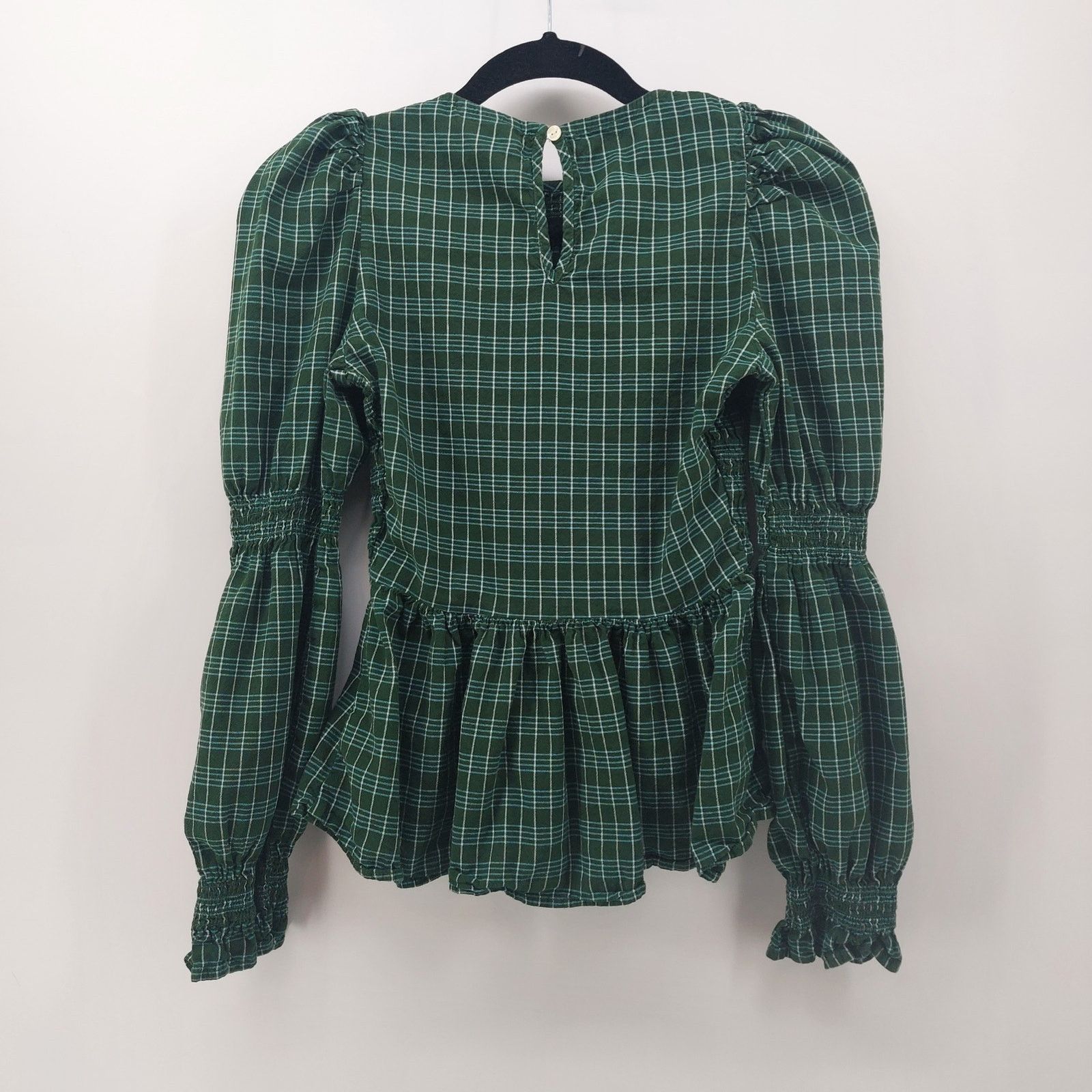 Other Universal Thread Green Plaid Women's Top Puffy Sleeves XS Size XS / US 0-2 / IT 36-38 - 2 Thumbnail