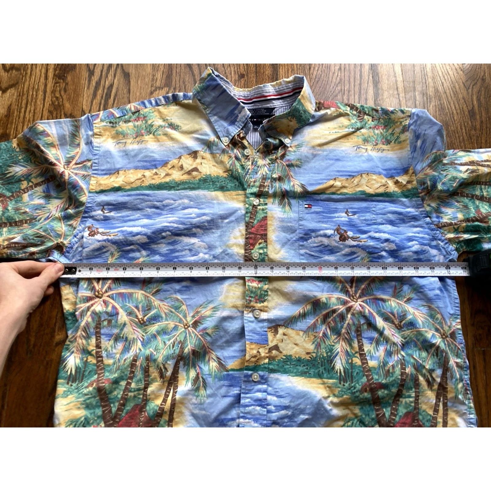 Tommy Hilfiger Tommy Hilfiger Hawaiian Shirt Mens XL Aloha Camp Cotton Colorful Floral AOP Button-Up Casual Beach Tropical Size US XL / EU 56 / 4 - 5 Thumbnail