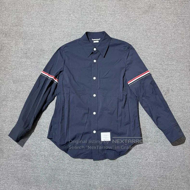 Thom Browne Thom Browne Dark Blue Long Sleeve Shirt Size US M / EU 48-50 / 2 - 1 Thumbnail