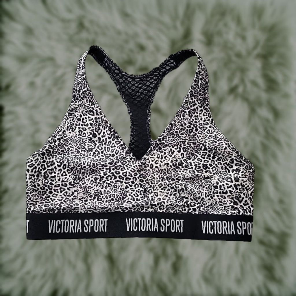 Victorias Secret Victoria's Secret Wireless Sports Bra - Cheetah Animal Print - Adult Medium - Beige - Victoria Sport - Womens
