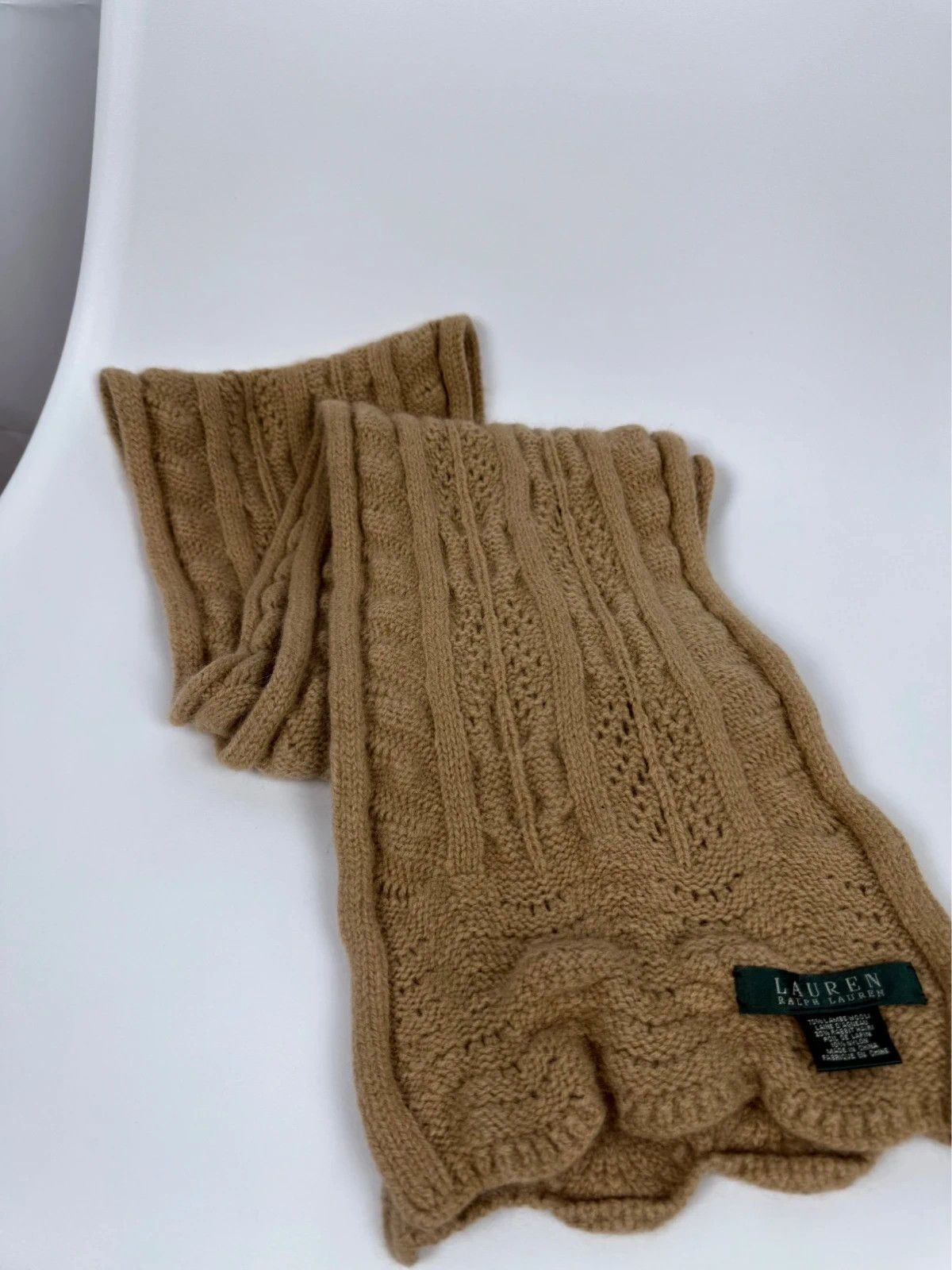 Lauren Ralph Lauren Lauren Ralph Lauren Wool Structured Knit Scarf Size ONE SIZE - 7 Thumbnail