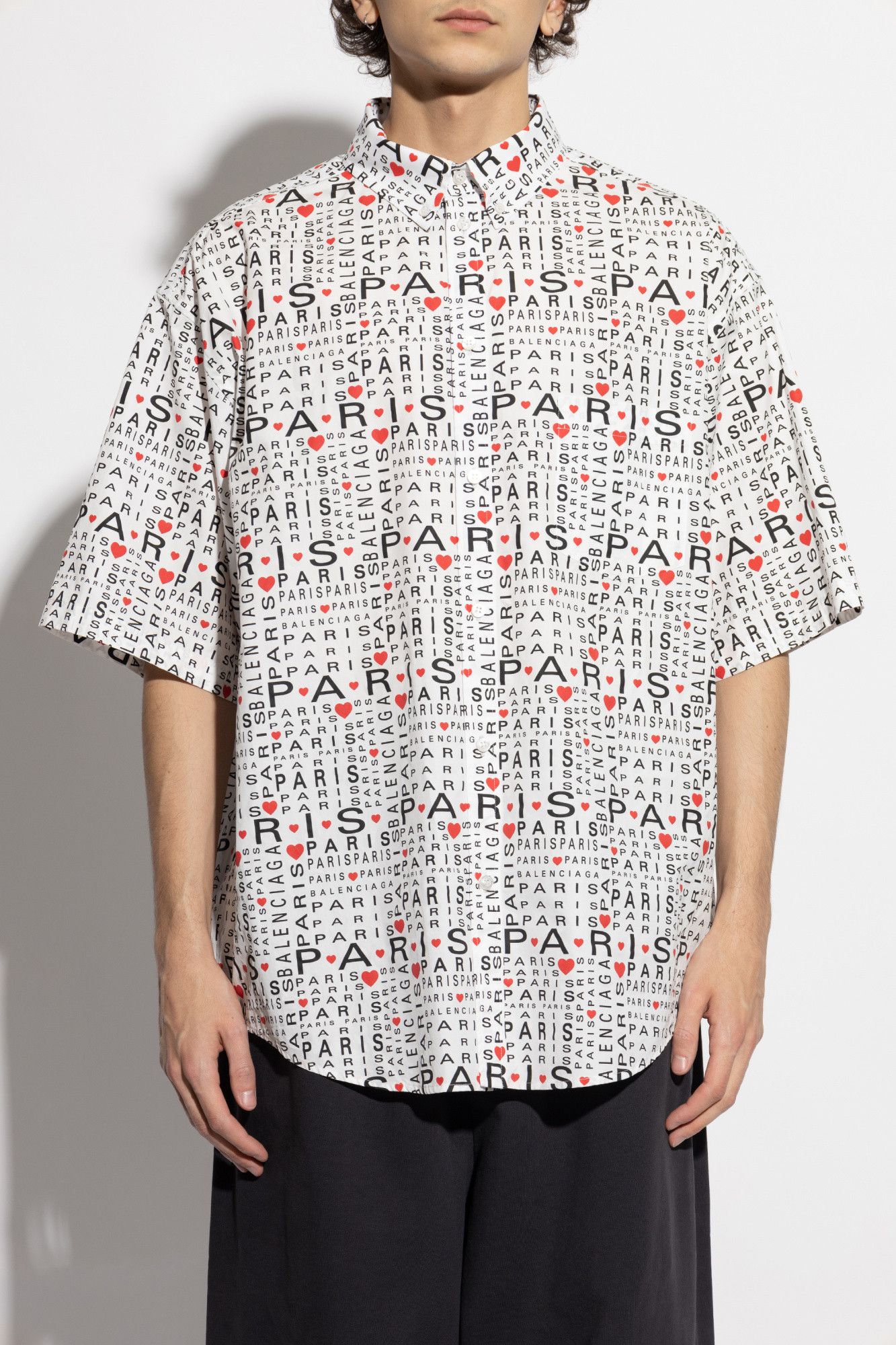 Balenciaga o1bcso1str1025 Love Paris Short Sleeve Large Fit Shirt Size US M / EU 48-50 / 2 - 3 Thumbnail