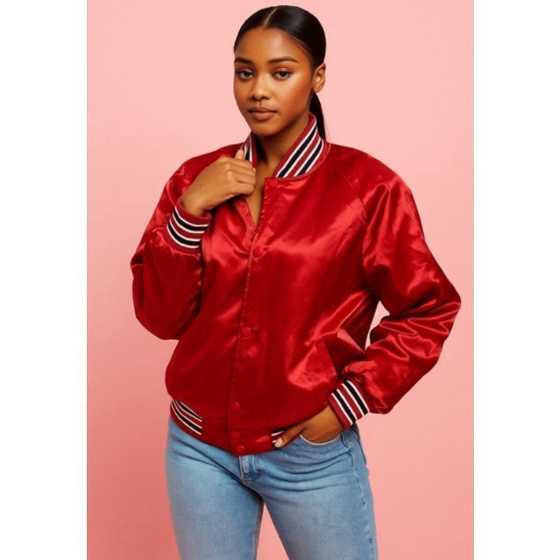 Other Vintage Red Satin Bomber Jacket 90s JYAA Girls Basketball P Size US L / EU 52-54 / 3 - 1 Thumbnail