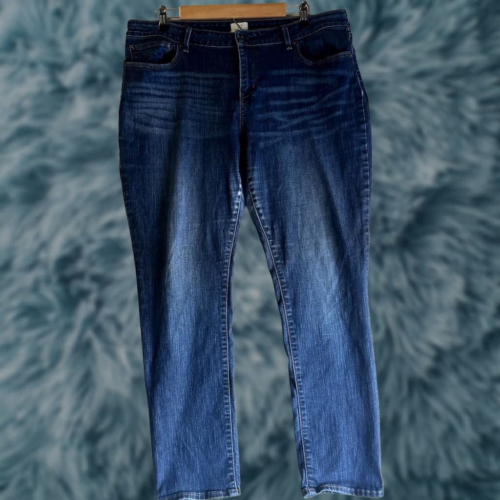 Vintage Signature by Levi Strauss Jeans Womens 20 Blue Skinny Denim Medium Size 42" / US 20 - 1 Thumbnail