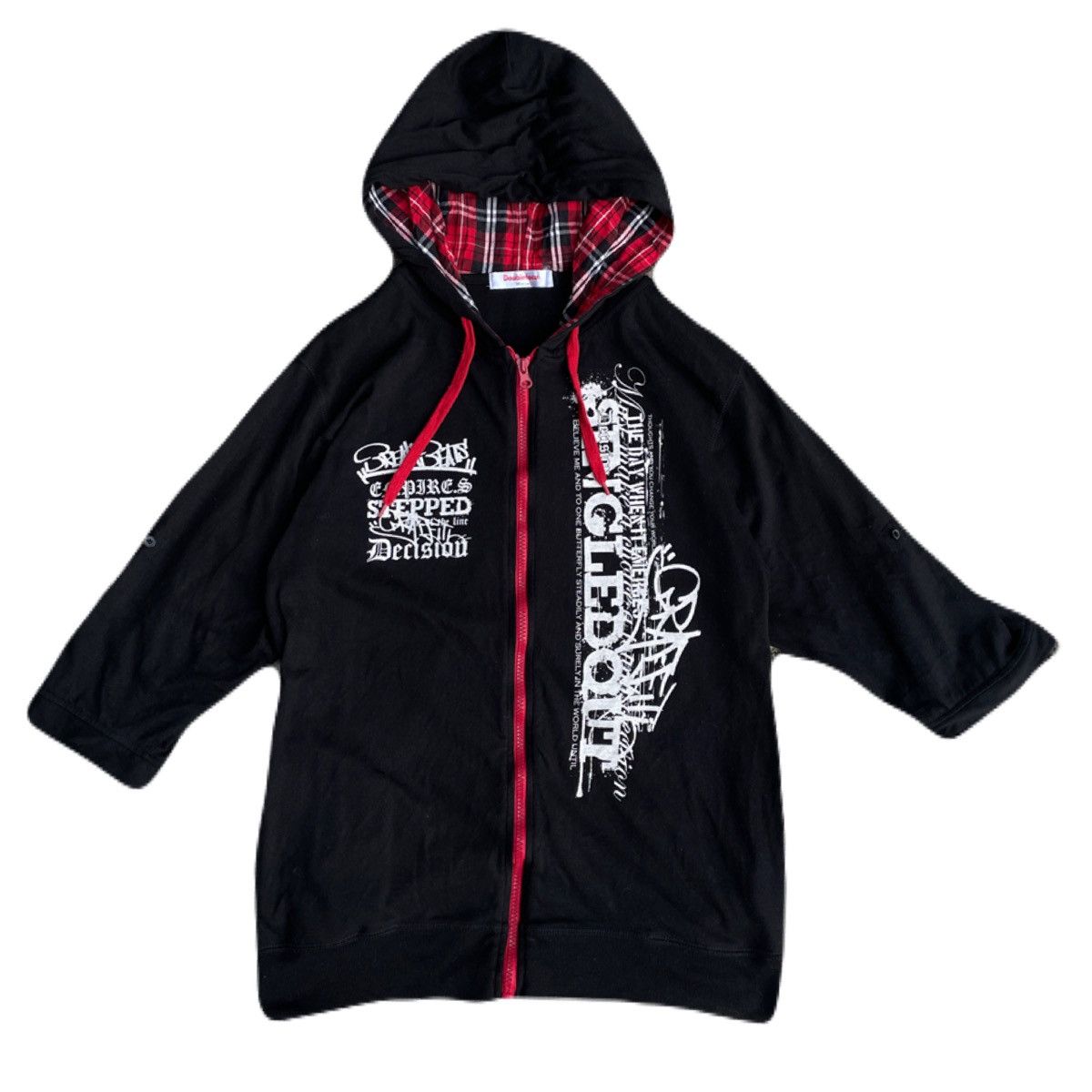 If Six Was Nine 2000s Japanese archive Vkei Poem Zip-Up Short Sleeve Hoodie Size US S / EU 44-46 / 1 - 2 Thumbnail