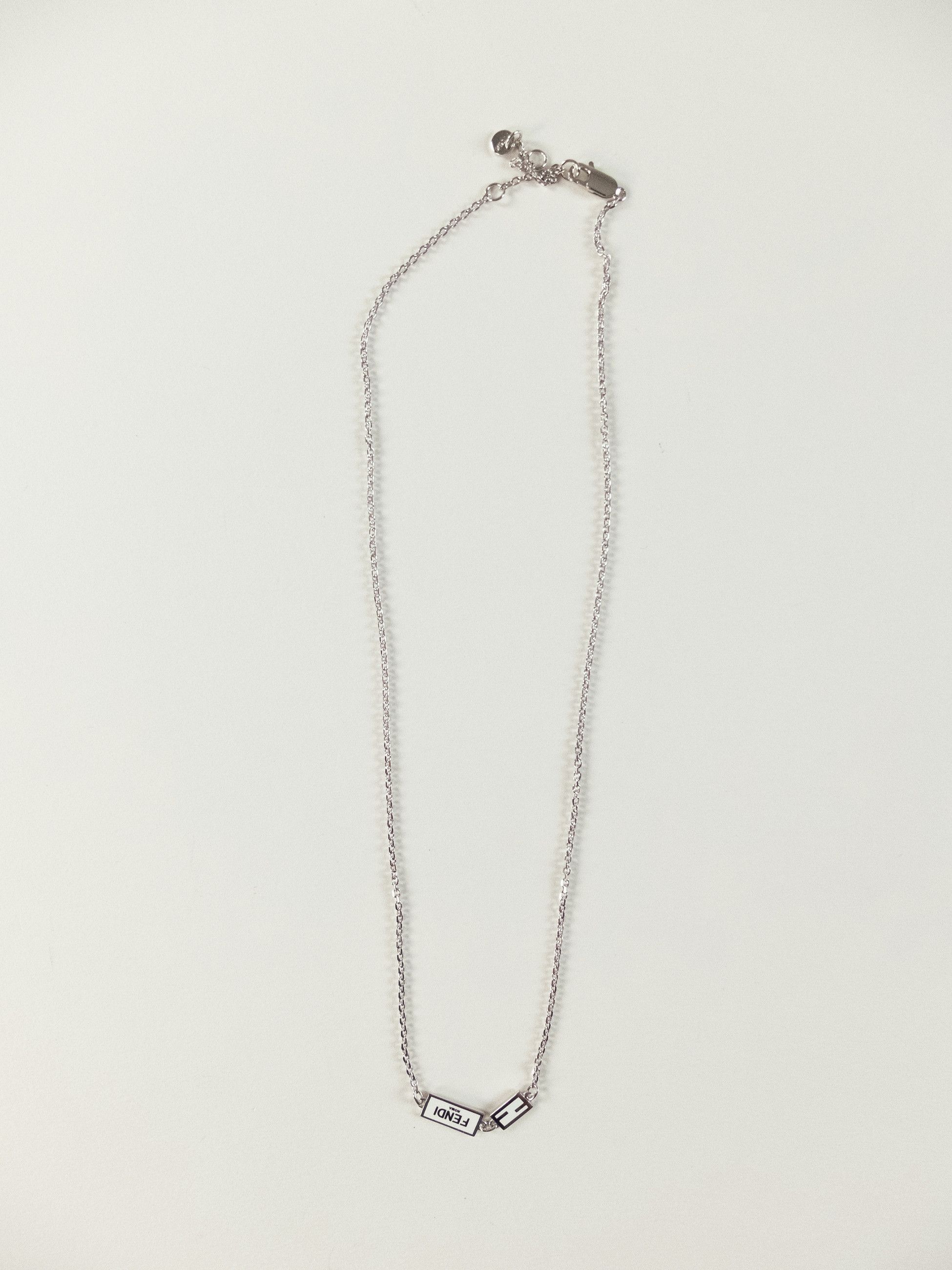 Fendi FENDI Roma Baguette enameled logo metal necklace Size ONE SIZE - 2 Thumbnail