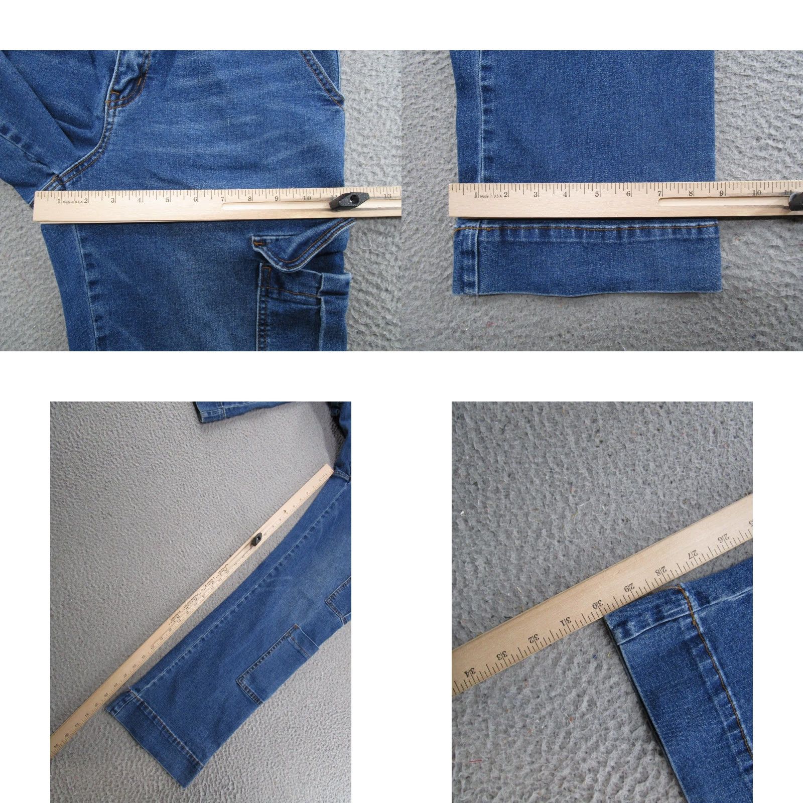 Madison Ashley Madison Women's Wide-Leg Baggy Fit Cargo Jeans Blue Denim Size 9 Stretch Denim Jeans Womens Wide-Leg Baggy Fit 9 Blue Size 30" / US 8 / IT 44 - 8 Thumbnail