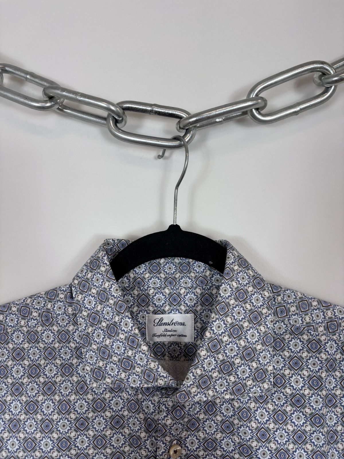 Strenstroms Stenstroms Men’s Slimline Twofold Cotton Button Up Shirt Size US M / EU 48-50 / 2 - 4 Thumbnail