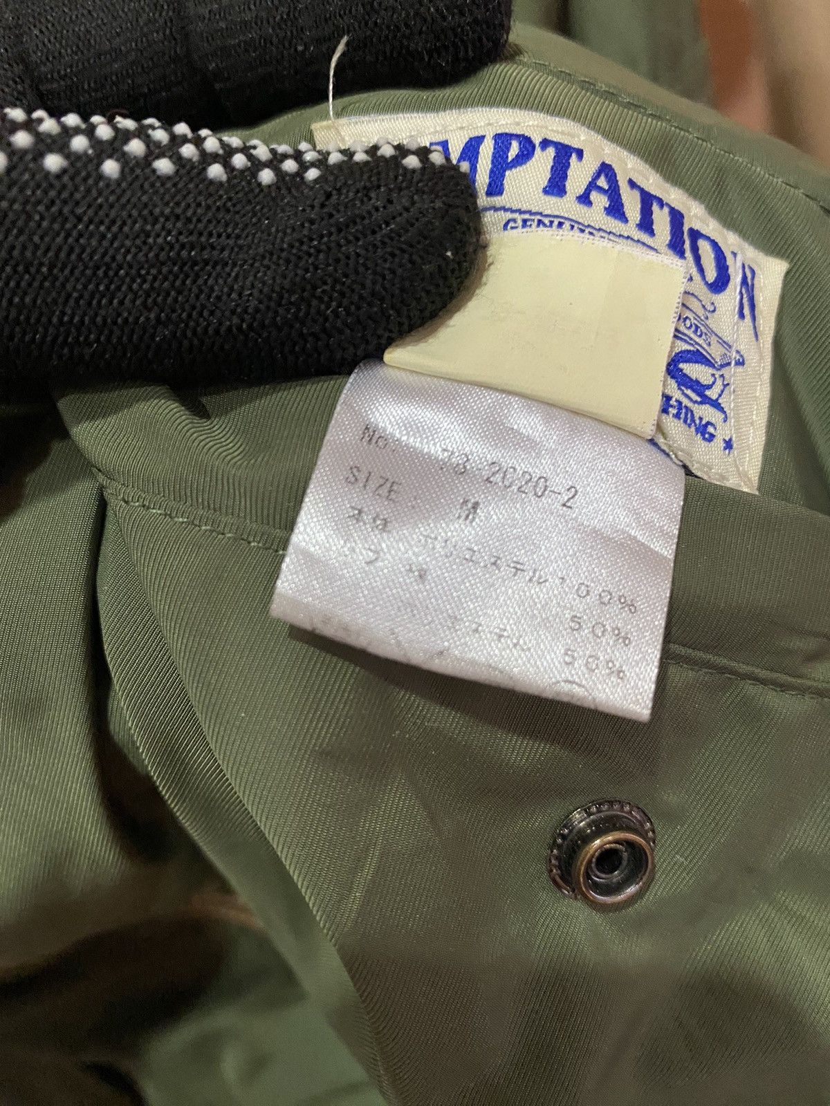 Japanese Brand Classic Green Bomber Jacket by TEMPTATION - Modern Style Size US M / EU 48-50 / 2 - 5 Thumbnail