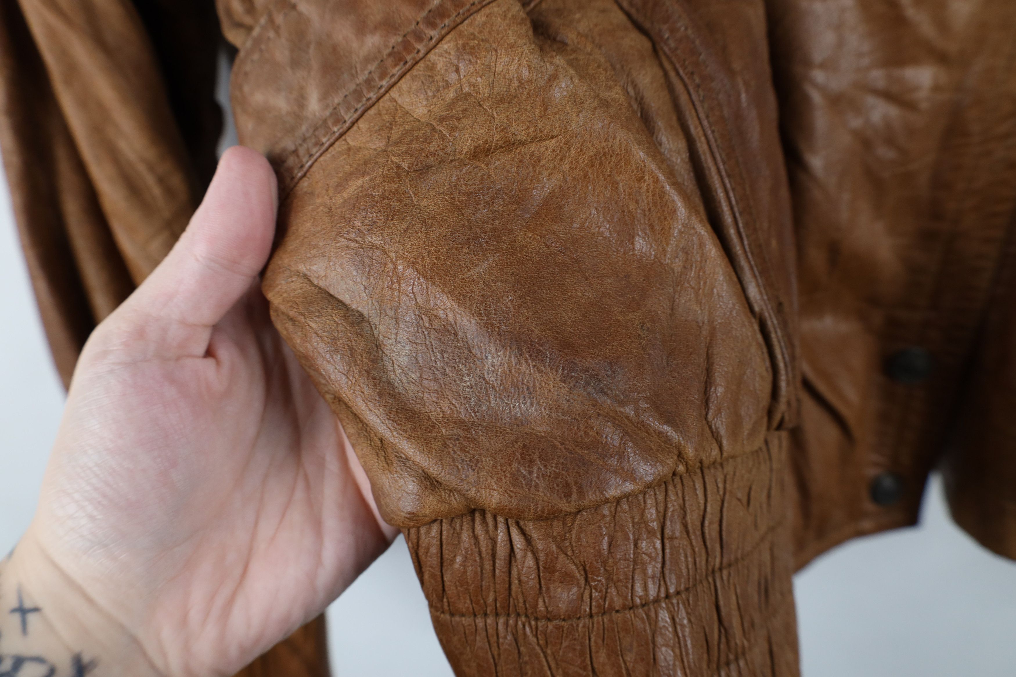 Vintage Vintage 90s Streetwear Lined Leather Bomber Jacket Size M / US 6-8 / IT 42-44 - 8 Thumbnail