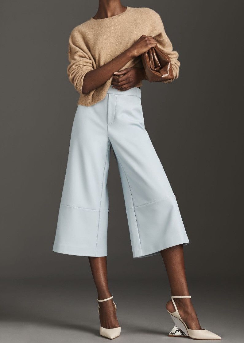 Anthropologie Anthropologie Maeve Faux Leather Cropped Pants, Size M/L Size 32" / US 10 / IT 46 - 4 Thumbnail
