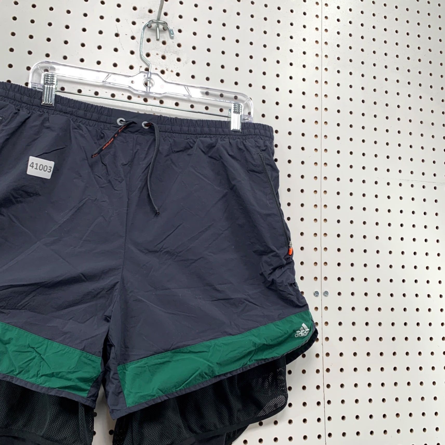 Adidas Adidas Running Shorts Mens XL Blue Green Compression Lined Zip Pockets Size US 36 / EU 52 - 5 Thumbnail