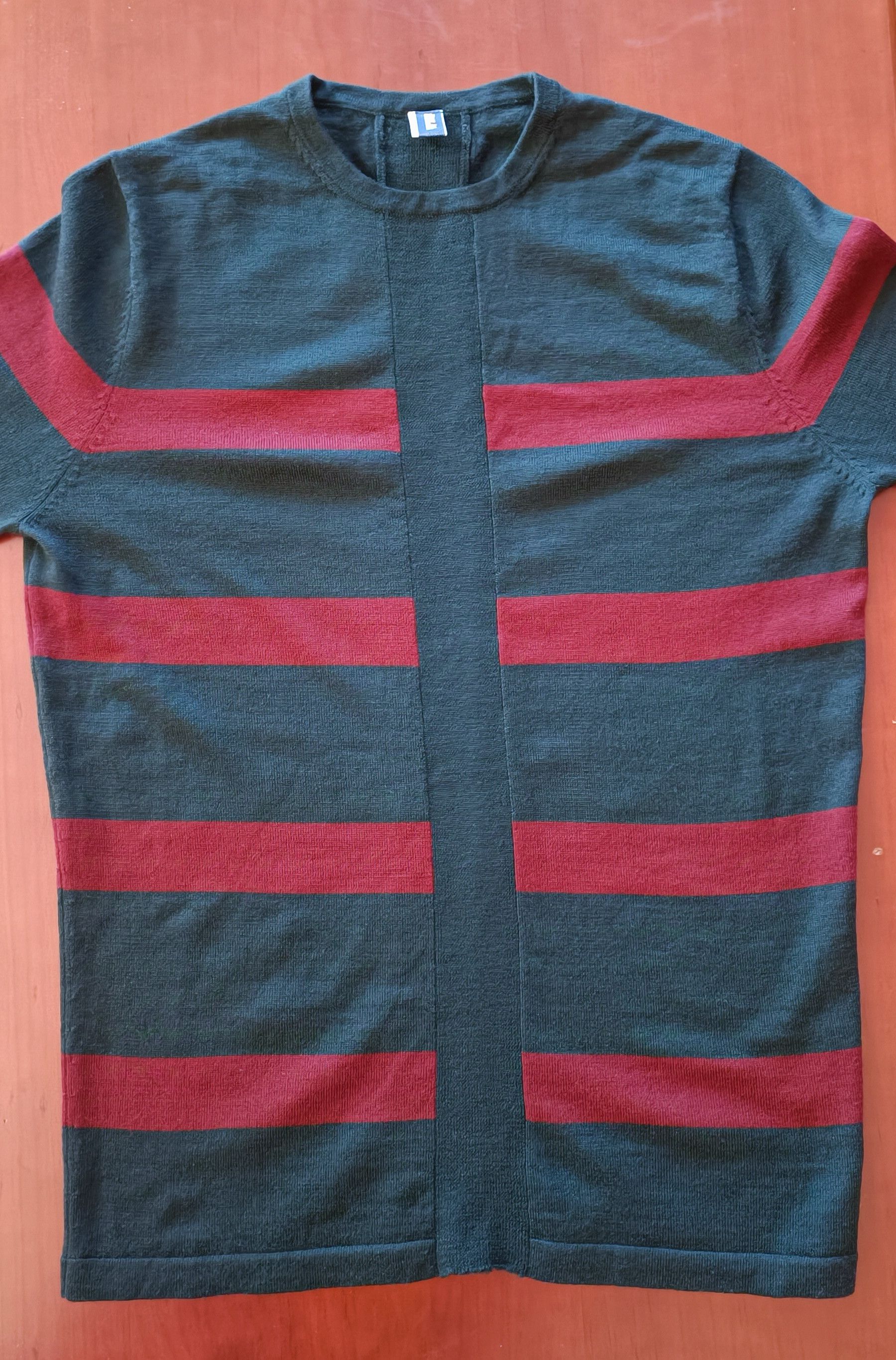 Jean Paul Gaultier Wool knit sweater in dark gray with red stripes Size US M / EU 48-50 / 2 - 15 Thumbnail
