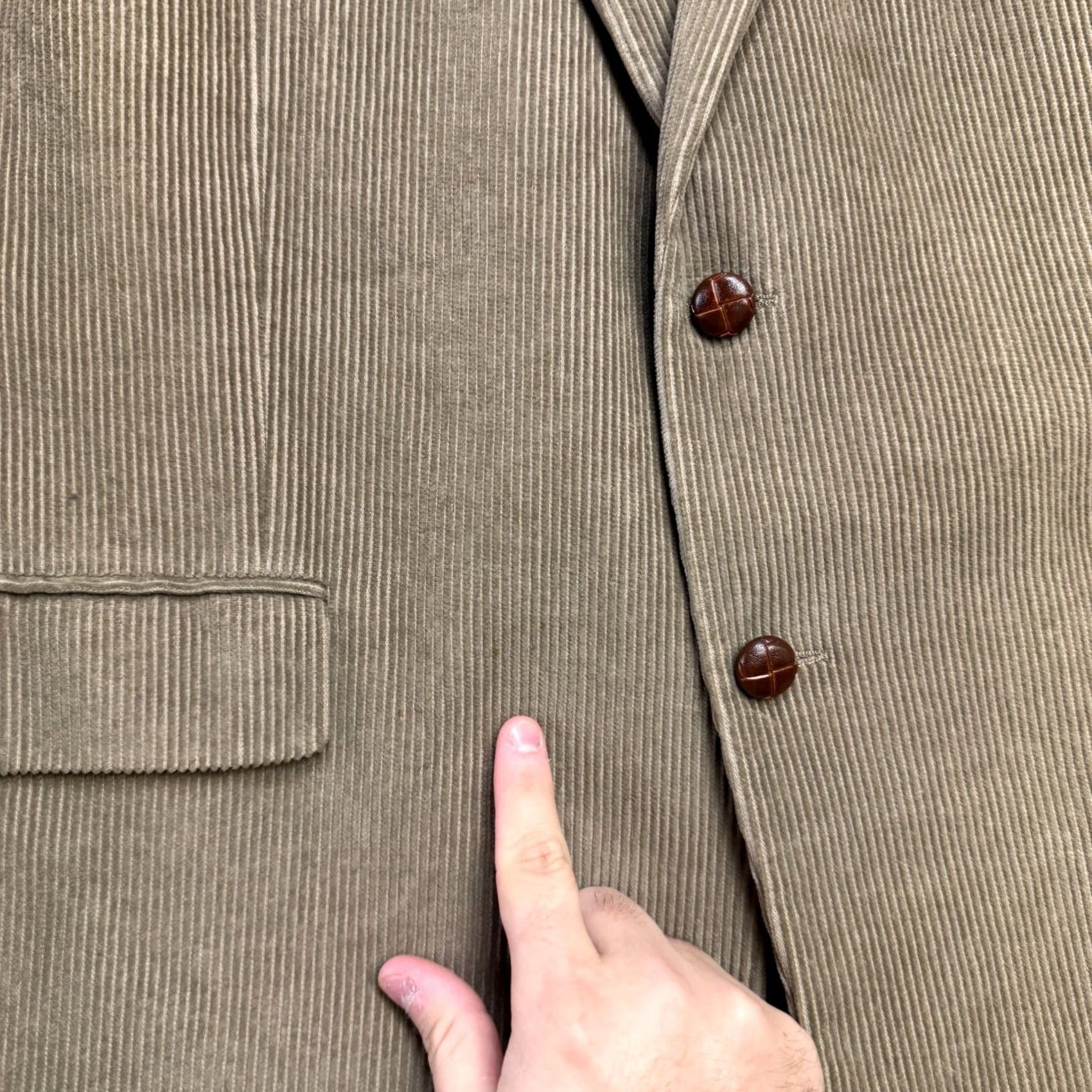 Ralph Lauren Ralph Lauren Blazer Jacket Mens 48L Brown Corduroy Sport Coat Academia Professor Blazer Notch Lapel Single-Breasted 2-Button Front Long Coat/Jacket Size 48R - 4 Thumbnail