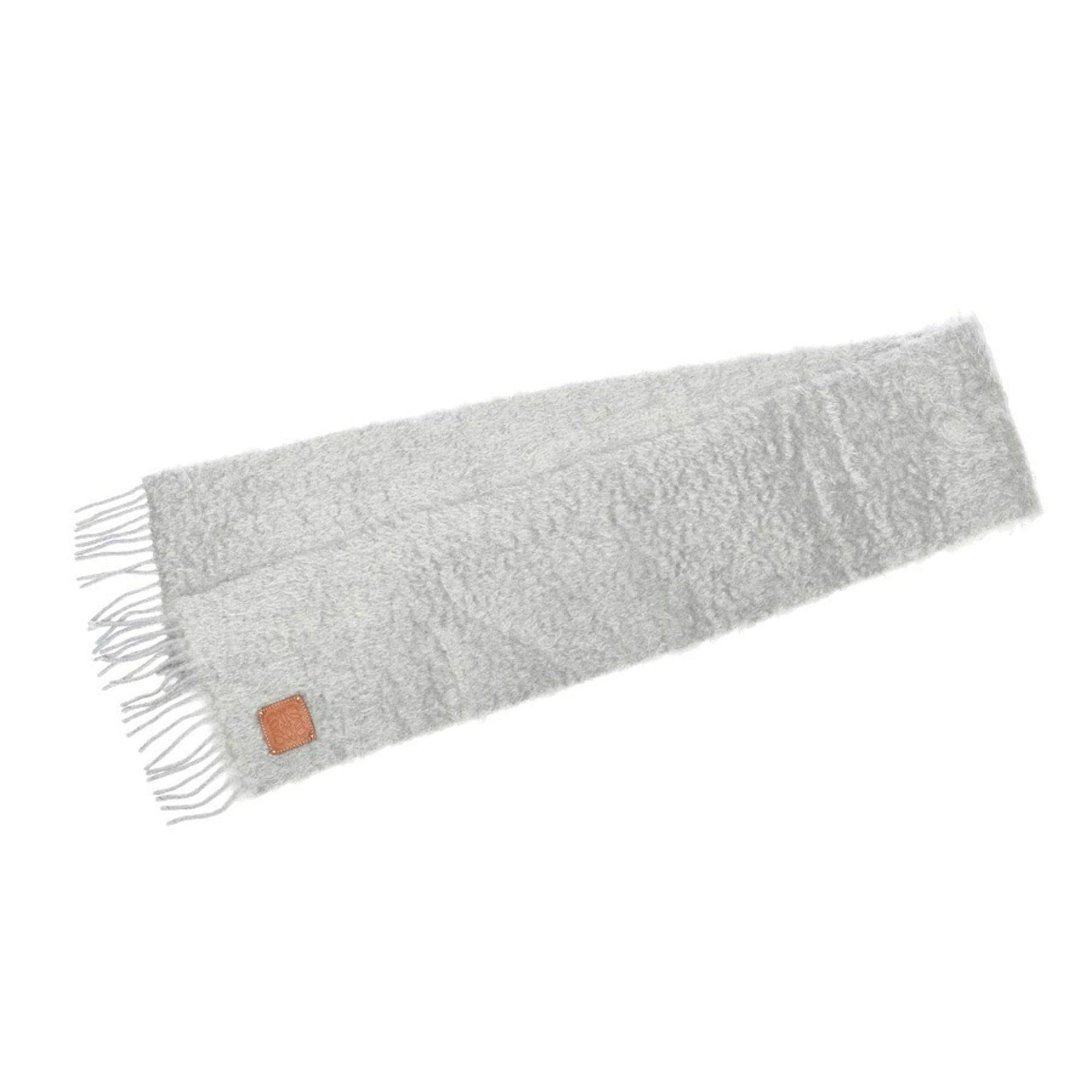 Loewe LOEWE Anagram Scarf Muffler F655254X01 Mohair Wool Light Gray S-160069 Size ONE SIZE - 1 Thumbnail