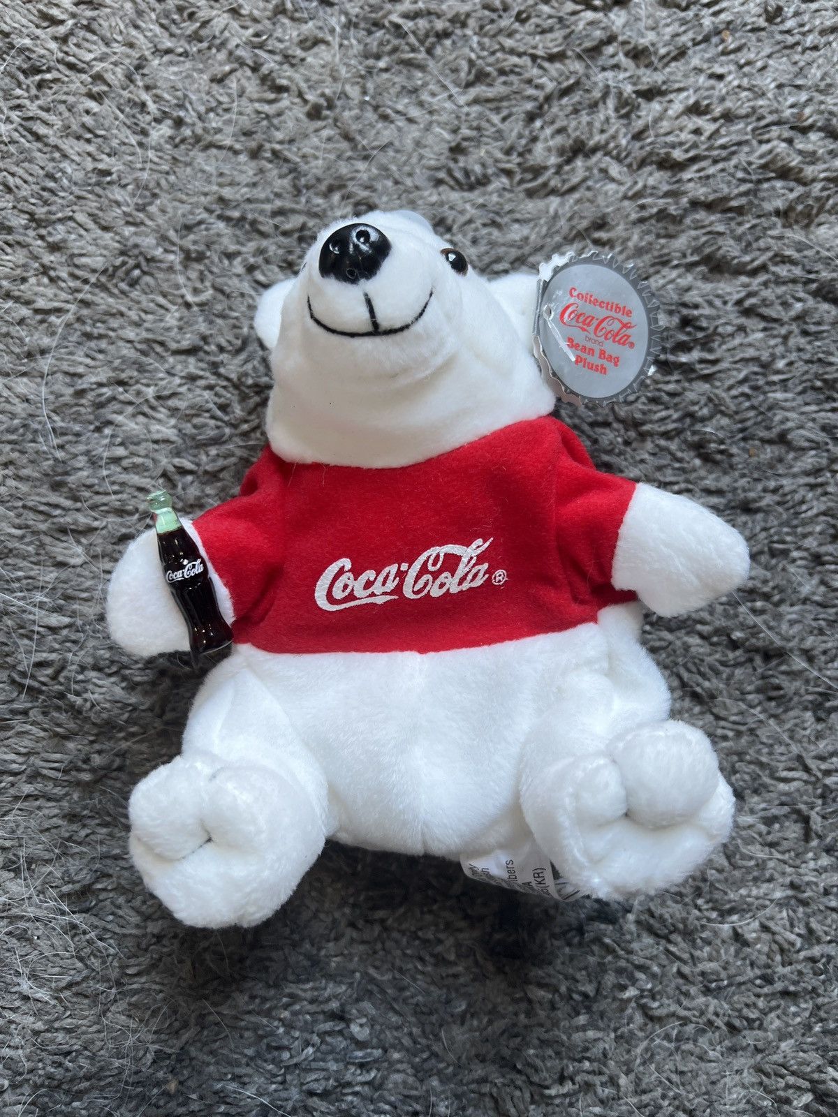 Coca Cola 1997 Coca-Cola Polar Bear In T-Shirt Bean Bag Plush Size ONE SIZE - 1 Thumbnail