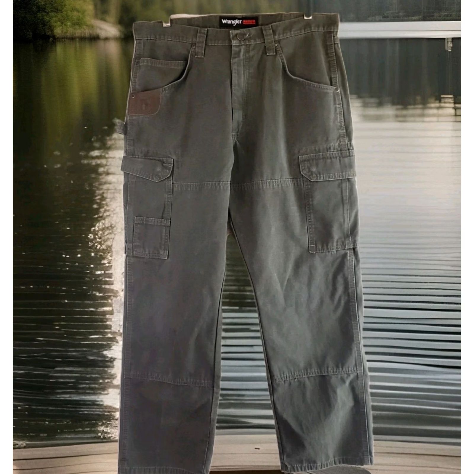 Wrangler Wrangler RIGGS Workwear Mens Brown Carpenter Pants 35X30 Green Ripstop Size US 35 - 2 Thumbnail