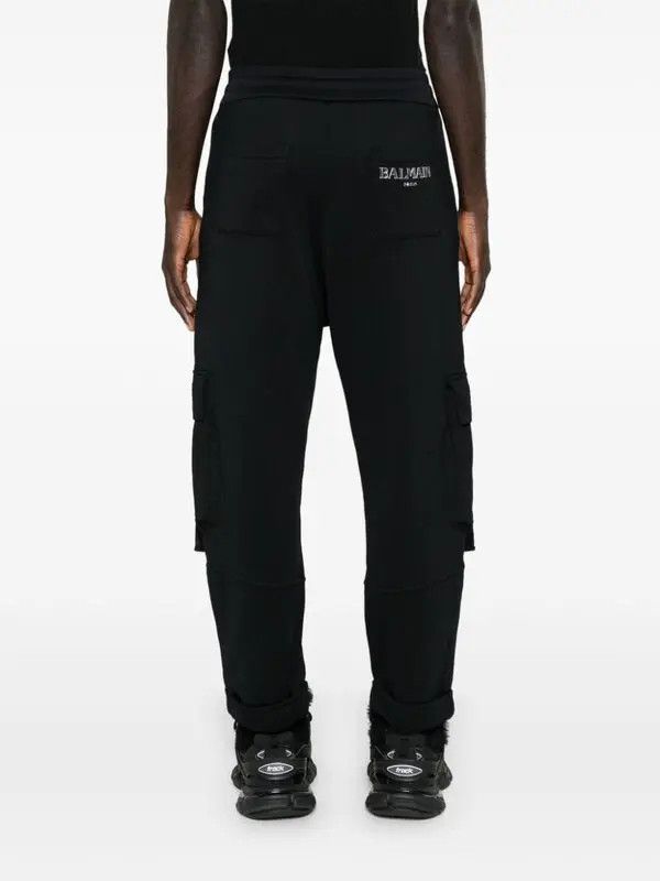 Balmain o1s1wg111025 Logo Lettering Cargo Pants in Black Size US 34 / EU 50 - 4 Thumbnail