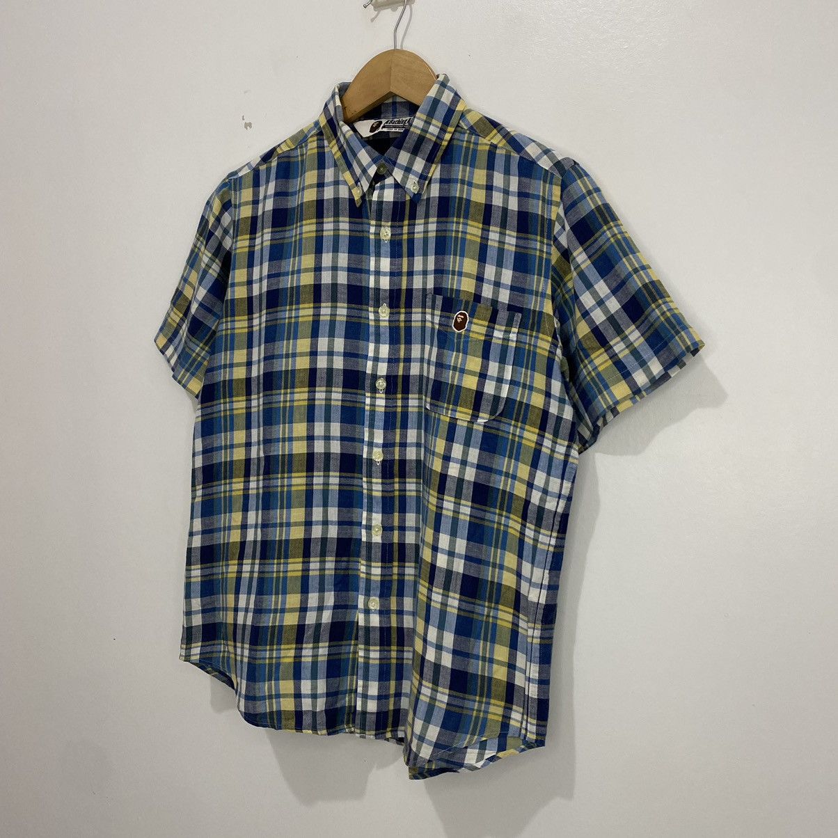 Bape One Point Plaid BD S/S Shirt Size US M / EU 48-50 / 2 - 3 Thumbnail