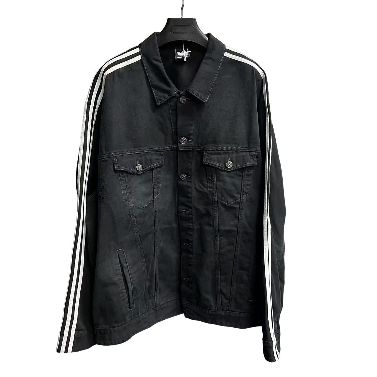 Adidas × Balenciaga Balenciaga x Adidas Striped Denim Jacket Size 4 Size US XL / EU 56 / 4 - 1 Thumbnail