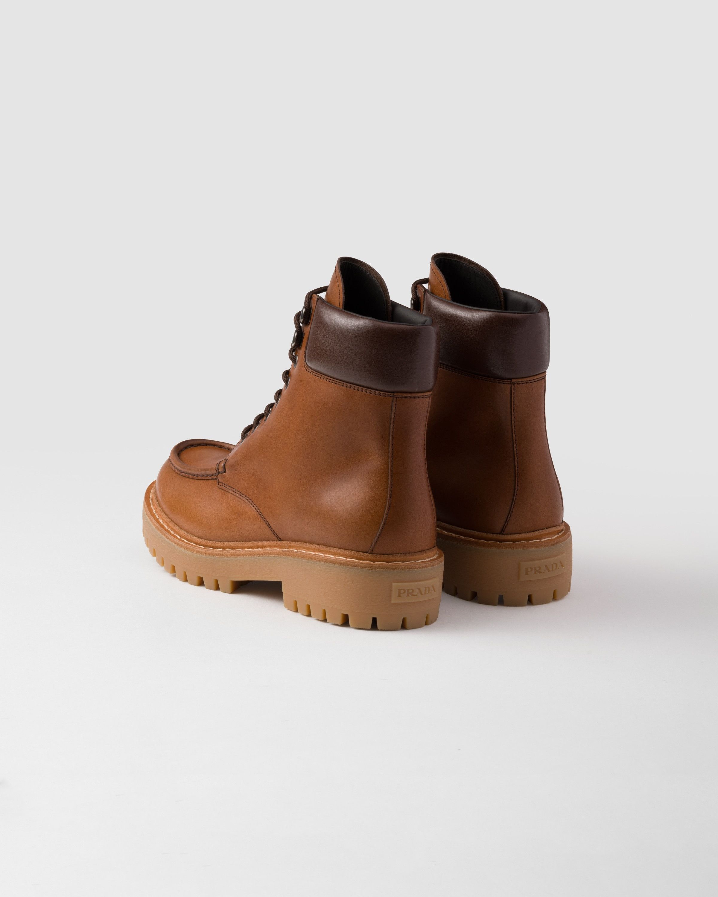 Prada o1la1rc1a0925 Leather Work Boots in Brown Size US 11 / EU 44 - 4 Thumbnail