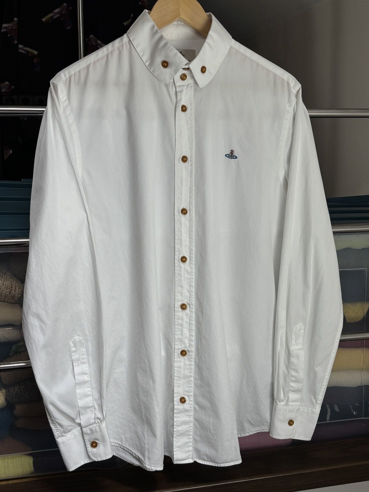 Vivienne Westwood Vivienne Westwood Orb Logo Classic Button Up White Shirt Size US L / EU 52-54 / 3 - 2 Thumbnail