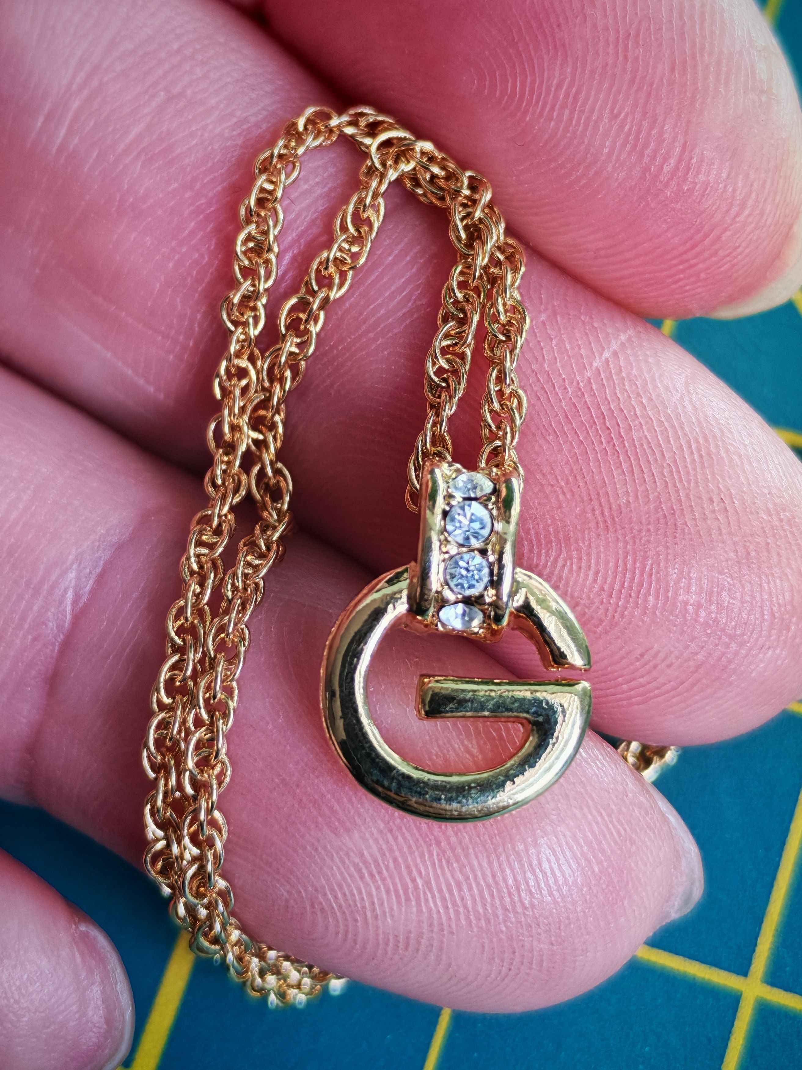 Givenchy Givenchy G logo rhinestone vintage necklace GP metal (brass) Size ONE SIZE - 3 Thumbnail