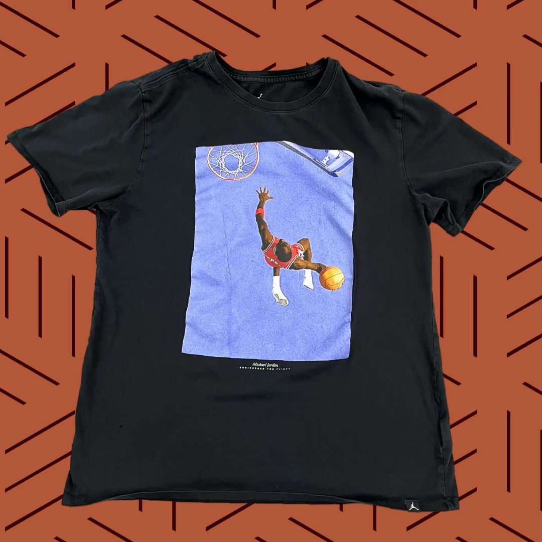 Jordan Brand VINTAGE NIKE JORDAN Shirt Mens Large Black Jumpman Flight Photo Graphic Tee Basketball Size US L / EU 52-54 / 3 - 1 Thumbnail