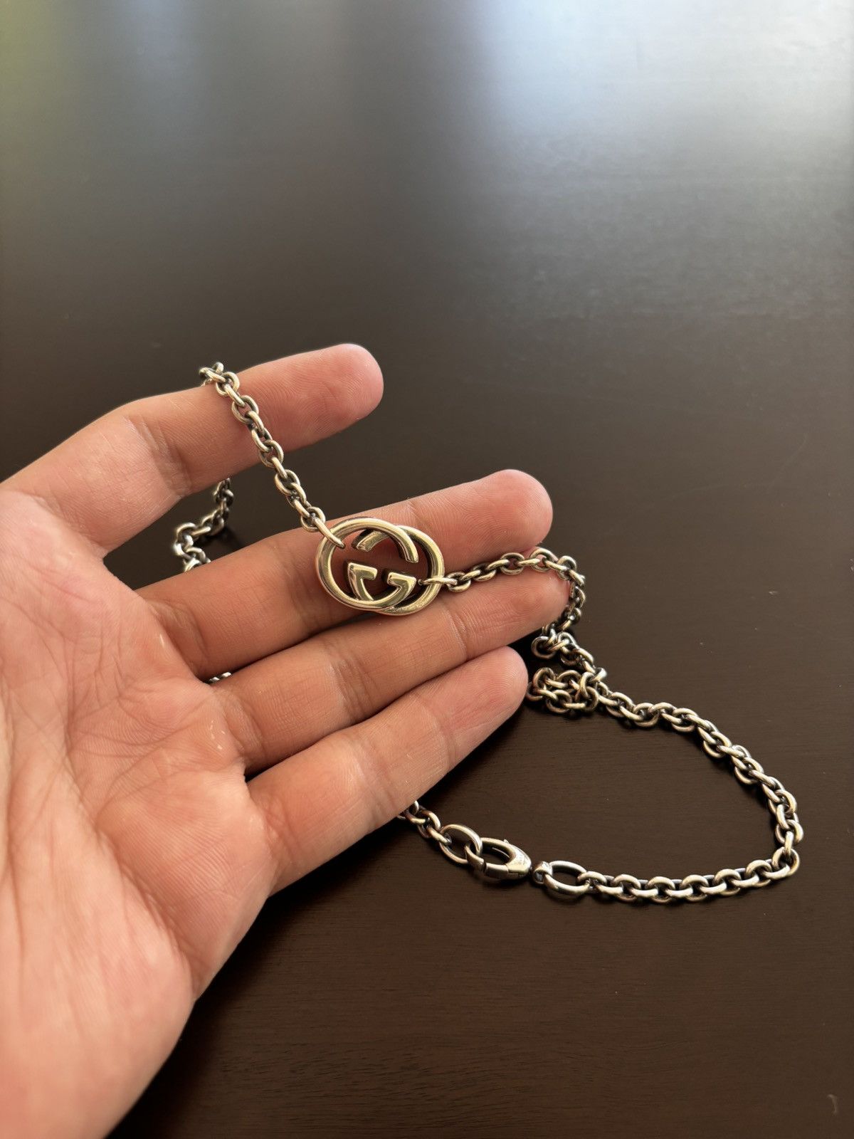 Gucci Interlocking G Silver Chain Necklace, Women's