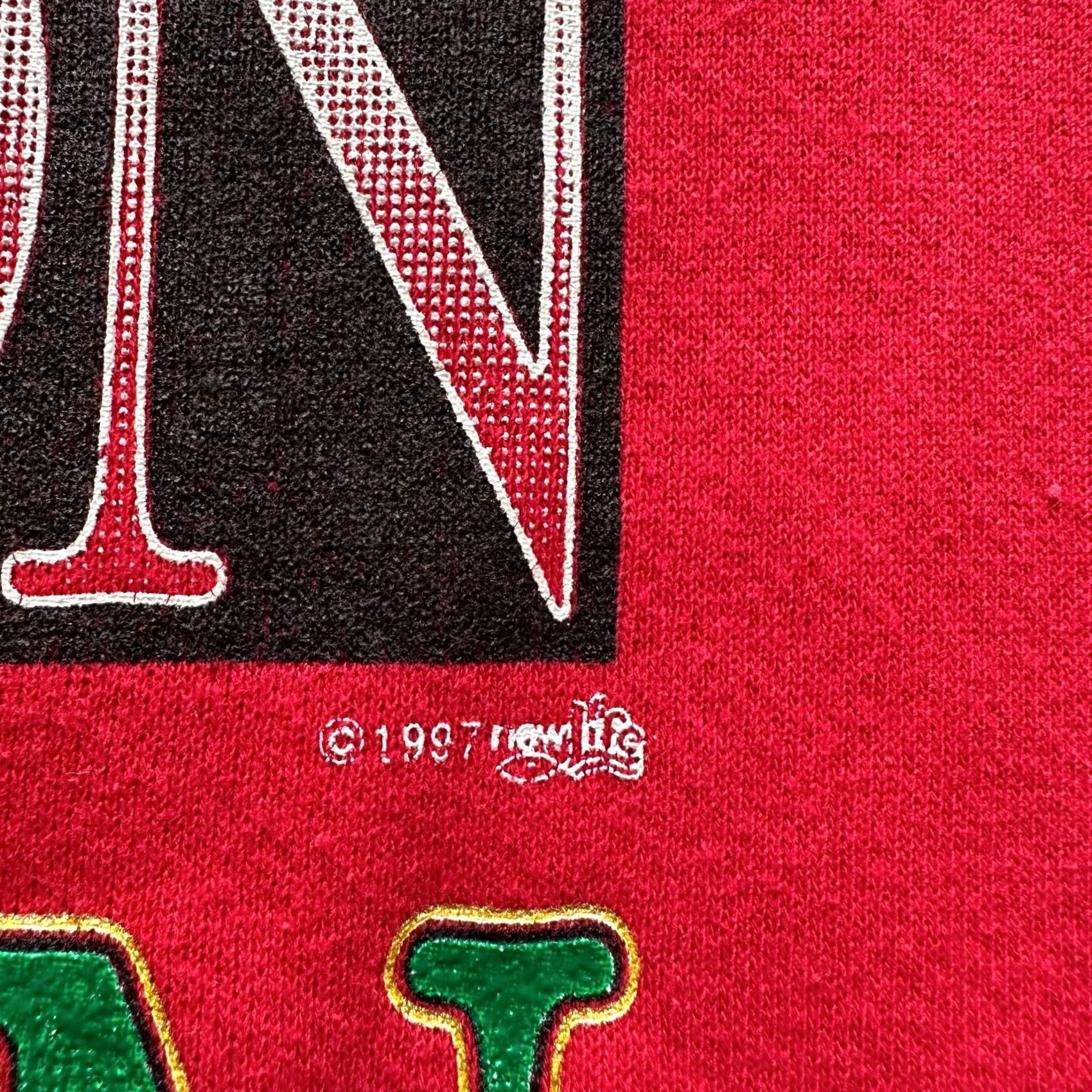 Lee VINTAGE Lee Jesus Sweater Mens 4XL Pullover Crewneck Red Long Sleeve 1997 Size US XXL / EU 58 / 5 - 7 Thumbnail