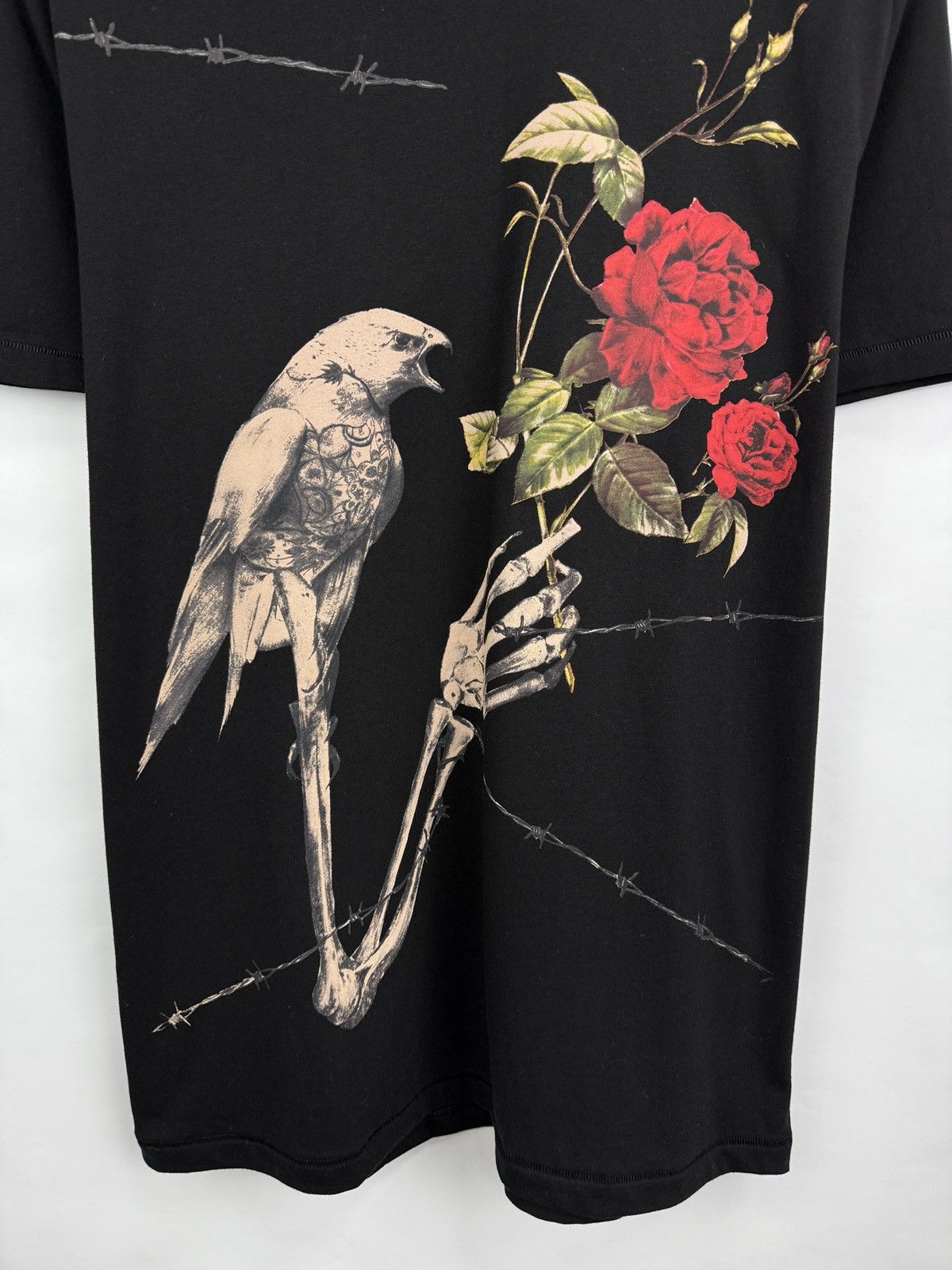 Just Cavalli × Roberto Cavalli Roberto Just Cavalli Falcon Skeleton Rose Skull T-Shirt Rare Size US L / EU 52-54 / 3 - 4 Thumbnail