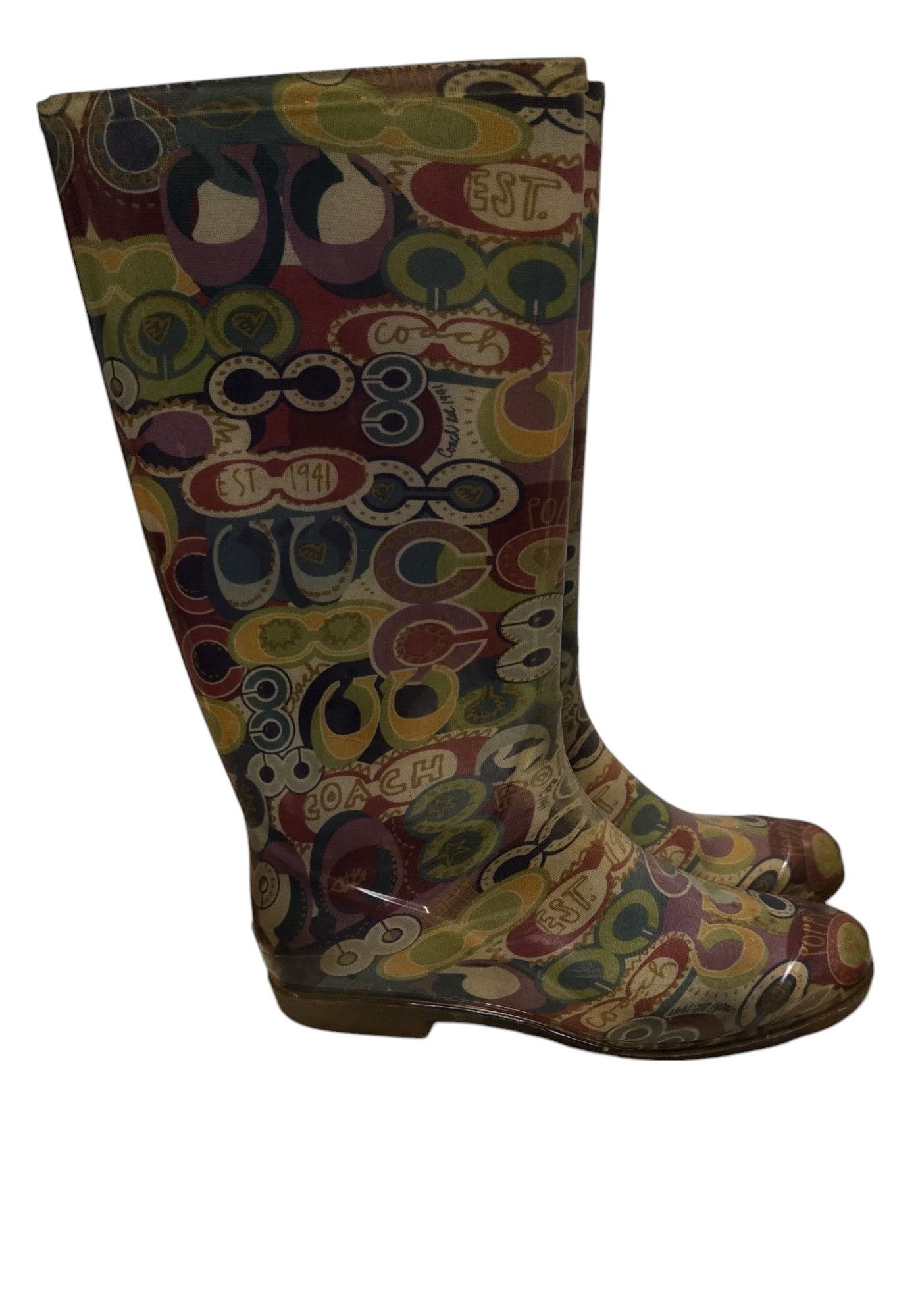 Coach Coach Poppy Graphic Colorful Rain Boots Size 6 Size US 6 / IT 36 - 1 Thumbnail