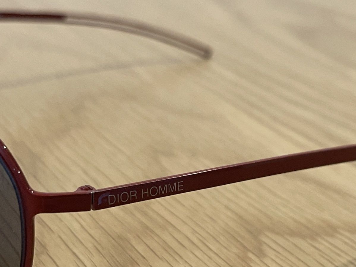Dior × Hedi Slimane Hedi Slimane Y2K DIOR Homme red 0069/s aviator sunglasses Size ONE SIZE - 8 Thumbnail